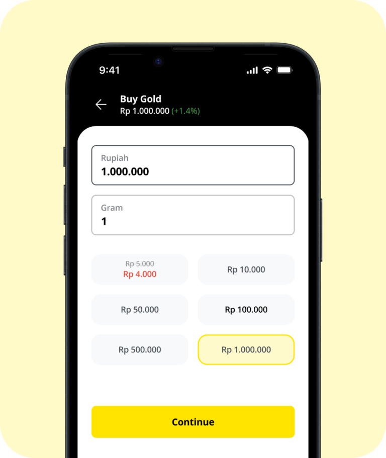 . Masukkan jumlah emas yang ingin kamu beli